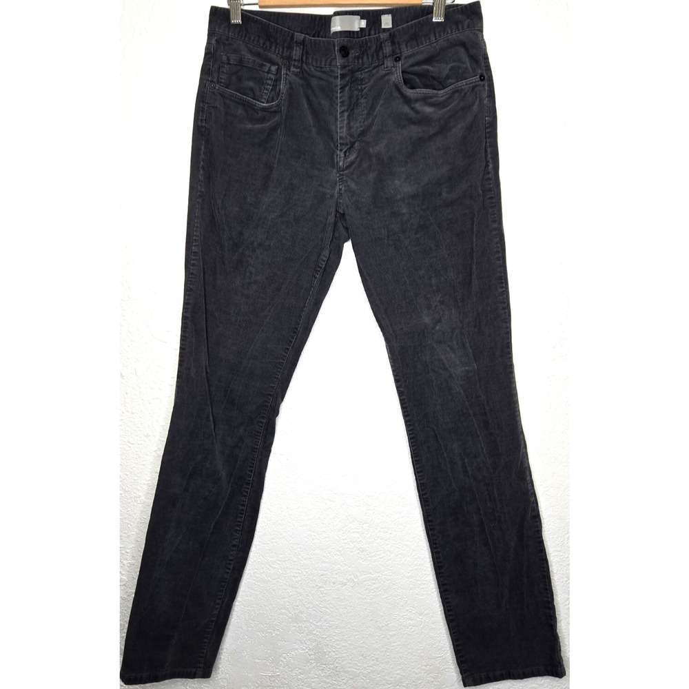 Vince Corduroy Jeans‎ Womens 32x31 Charcoal Gray Straight Leg Mid Rise Pants Emo